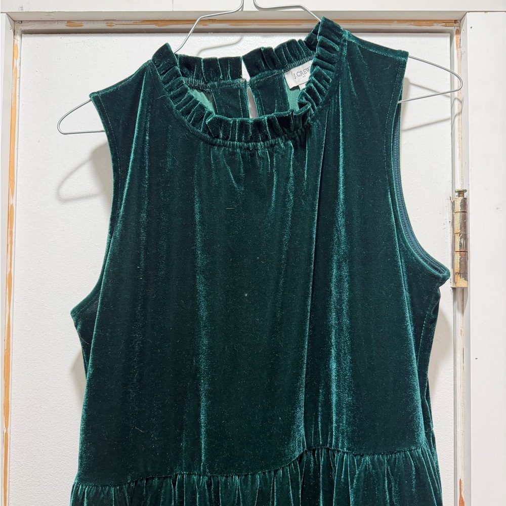 J. Crew Dress in Rich Green Velvet